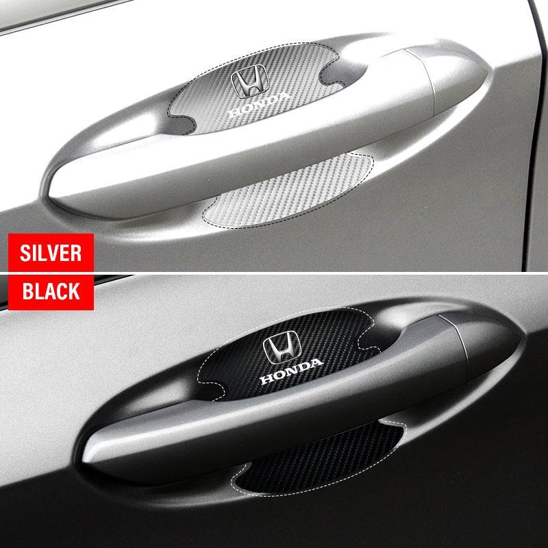 4P/Set Car Door Handle Anti-scratch Sticker Carbon Fibre for Honda Civic Fit Jazz Accord Pilot Passport Stepwgn CRV BRV HRV Vezel