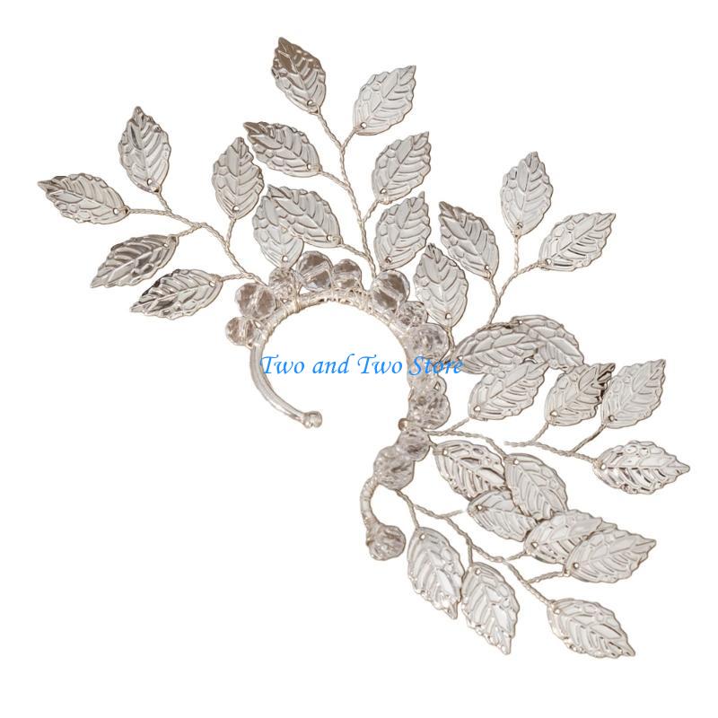 HX6F Delicate Leaf Ear Cuff Earrings Accessory Handmade Ear Clips Adornment for Women