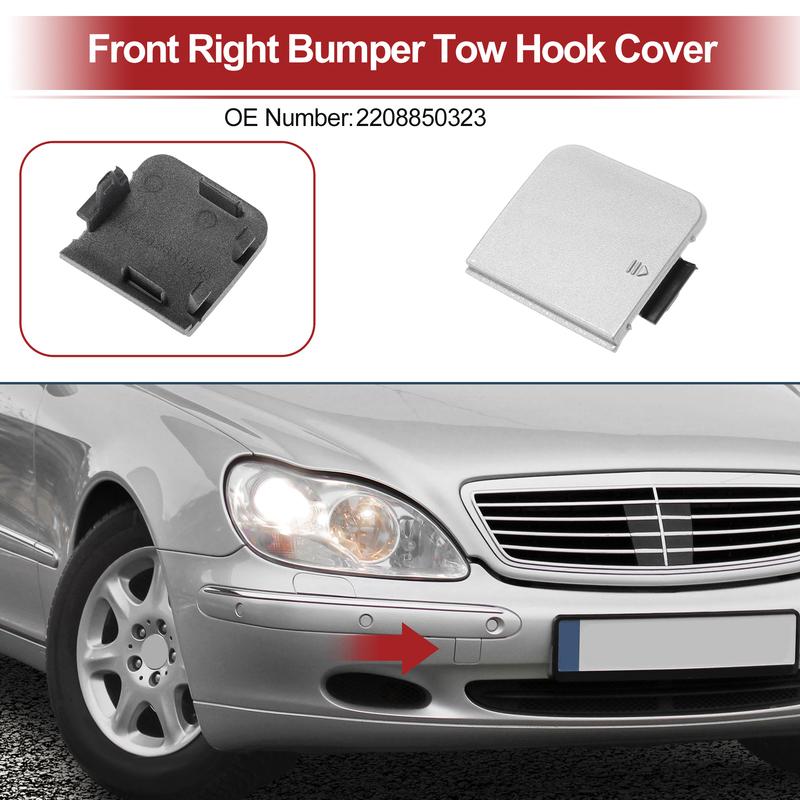 X Autohaux Car Tow Hook Cover Cap for MercedesBenz S-Class W220 No.2208850323 Silver Tone