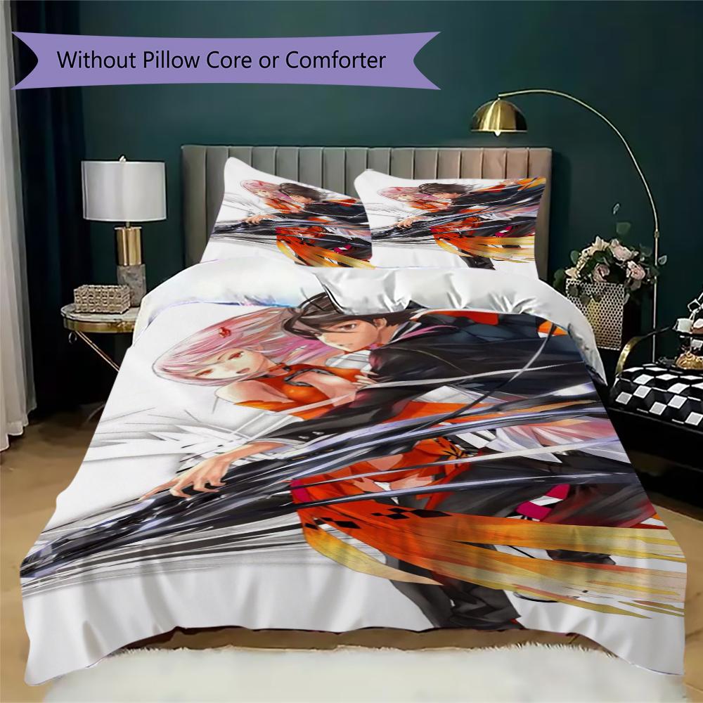 Guilty Crown Pattern Bedding,Quilt Set Quilt Cover Pillowcase Home Birthday Gift(1 * duvet cover + 2 * pillowcase, without core)_lx