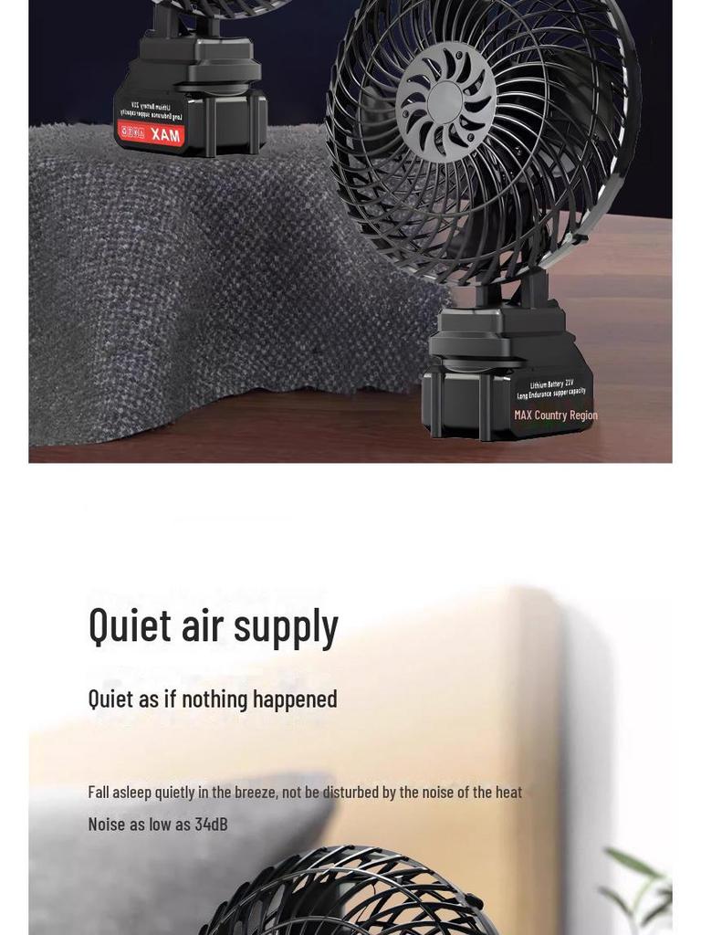 High-Power Portable Industrial Lithium Electric Fan for Home and Car