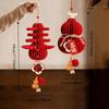 Gourds Shape New Year Decoration Red Felt Gold Bell Greeting 3D Felt Pendant  Shop Decoration