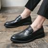Frühlings- und Herbst Herren Business Handschuhe Lederschuhe Übergröße Schlichte Einfarbige Kleider-Loafer Bräutigam Hochzeit Herrenschuhe