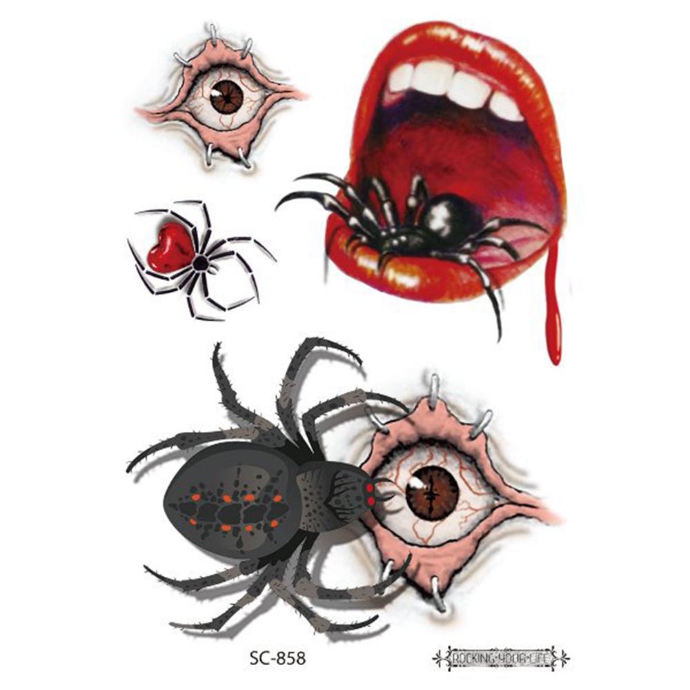 

3D Spider Wrist Body Art Temporary Tattoo Sticker Halloween Fake Tattoo Spider Halloween Tattoo SC-858