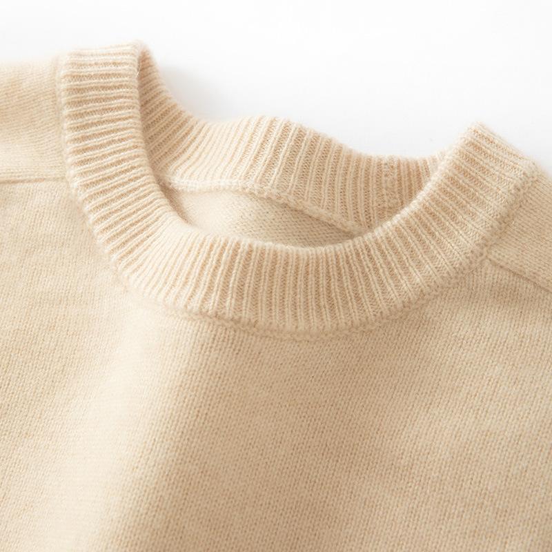 2025 Winter Crew Neck Cashmere Shirt European High-end Thickened Bottom Men's Cashmere Sweater