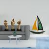 Resin Thinker Statues And Iron Sailboat Sculpture Abstract Art Tabletop Decorations for Office Desk