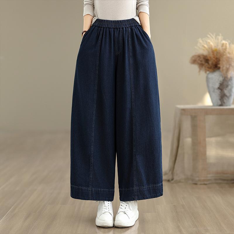 DIMANAF 2025 Plus Size Autumn Jeans New Long Pants Women Loose Denim Trousers Big Size Casual