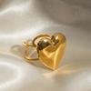 Heart Photo Locket Rings Fashionable Women Rings Adjustable Open Rings Stainless Steel Finger Jewelry for Any Occasion