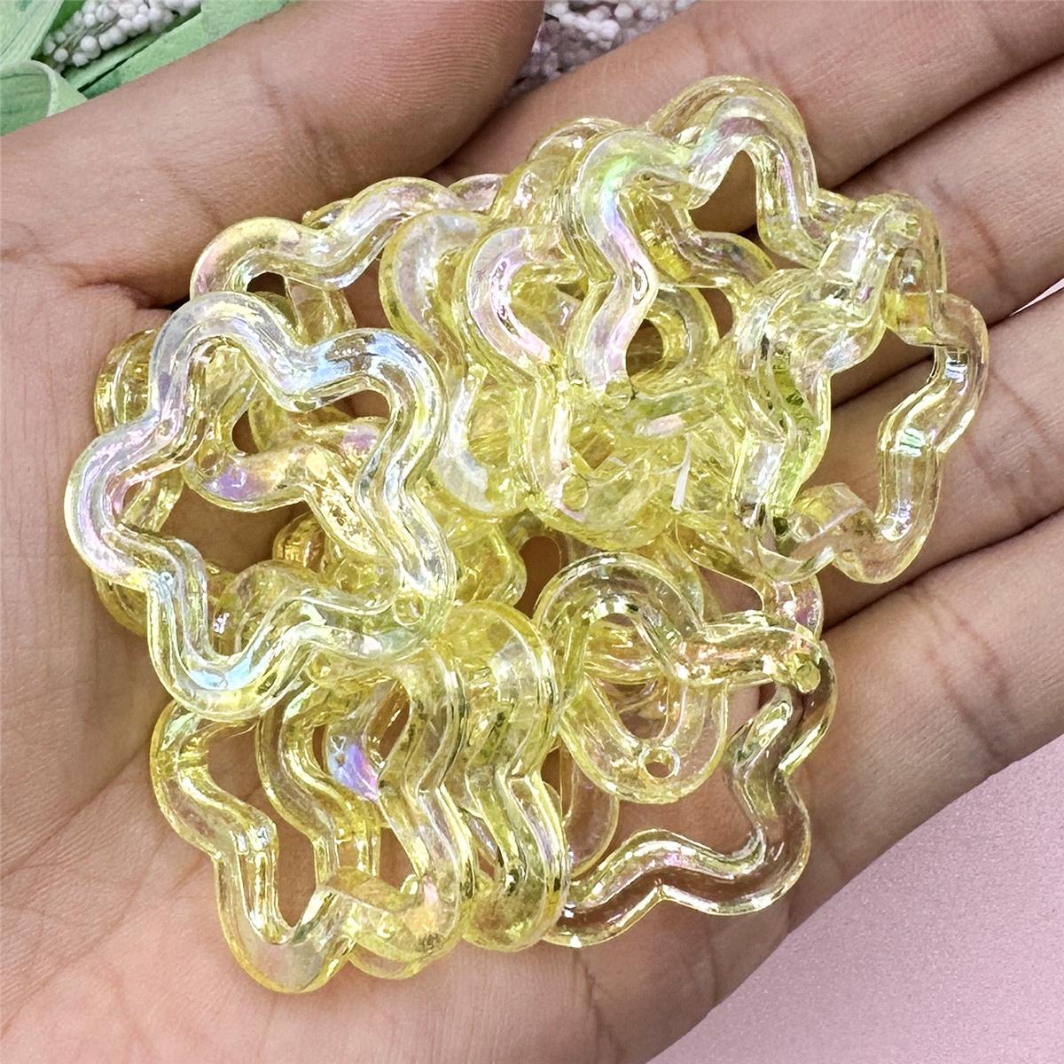 

Приналежності для вечірок для дому Пентаграми Намистини своїми руками 20 шт. Акрилові 29,6 мм Модне намисто Лазерні видовбані зірки Намистини Ювелірні вироби Аксесуари бісерний матеріал жовтий