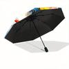 1pc Two Cats Surrounded by Colorful Flowers Automatic Opening and Closing Cartoon Umbrella - Small Umbrella Suitable for Various Occasions Y094