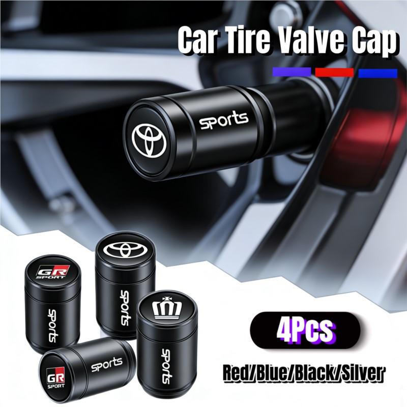 4pcs Automotive tire valve cover metal tire valve accessories For Toyota Yaris RT39 Corolla Prius Auris CHR Camry RAV4 Avalon Avensis