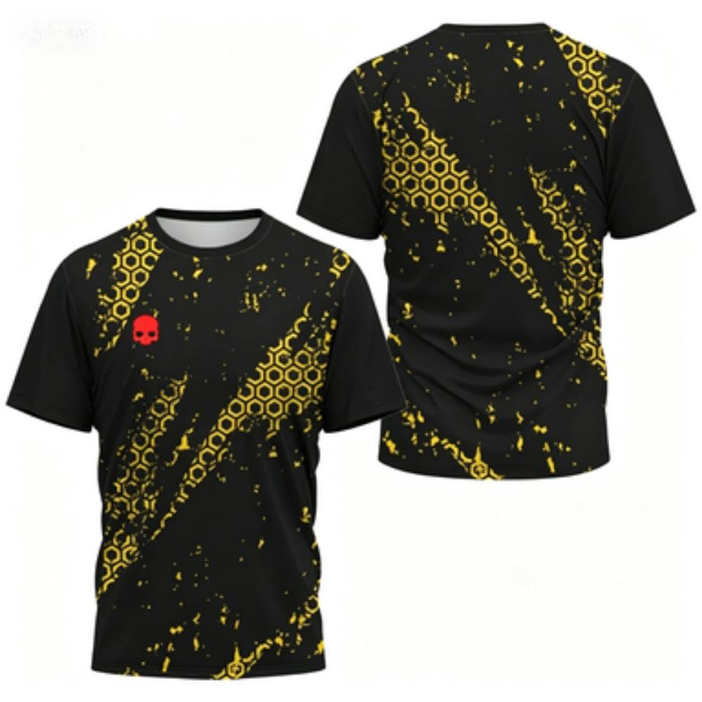 Men's T-shirt Round Neck Short Sleeved Color Printed Tennis Running Casual and Comfortable Outdoor Sportswear Top