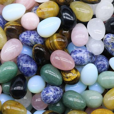 1pcs Egg Shaped 30mm Crystal Jade Small Egg Mining Bird Egg Stone Easter Colored Egg Natural Crystal Stone Gypsum Dropshipping