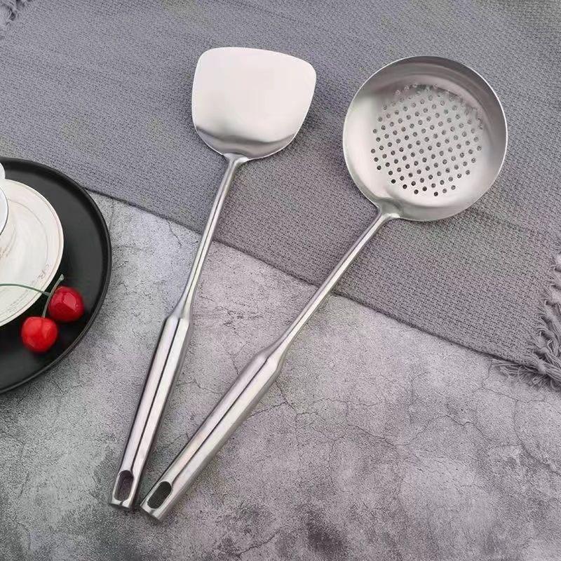 German Stainless Steel Stir-Fry Spatula & Ladle Kitchen Utensil Set