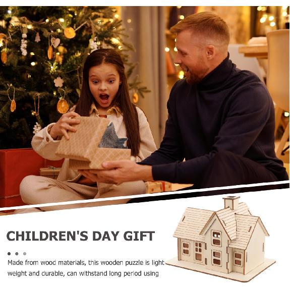 Uonlytech 1 Set Diorama Puzzles for Adults Adult Puzzle Wooden Jigsaw Puzzles Wooden Puzzle for Adults Wooden House Model Assembly House Puzzle Funny