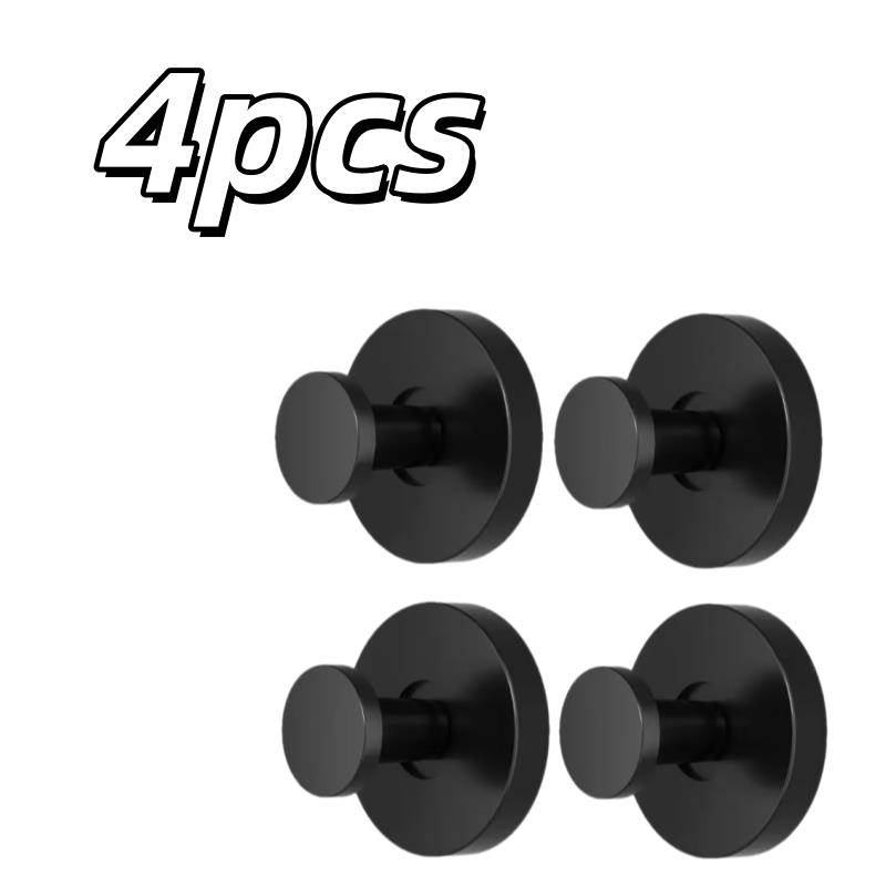 

4pcs No-Drill Bathroom Hook Set – Shower, Towel & Stainless Steel Hooks for Tile/Glass/Mirror
