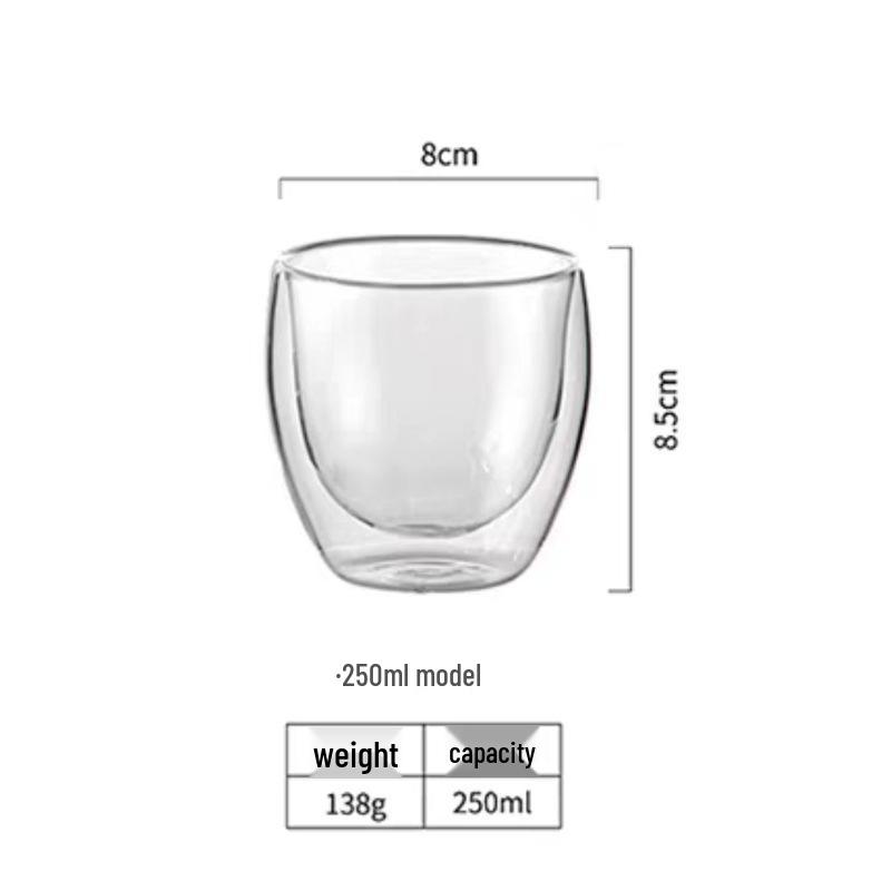 High Borosilicate Double-Walled Insulating Egg-Shaped Glass Cup for Coffee and Water