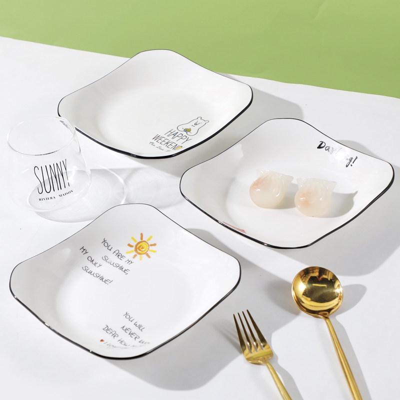 Microwaveable Creative Cartoon Ceramic Plate Set for Breakfast & Fruits