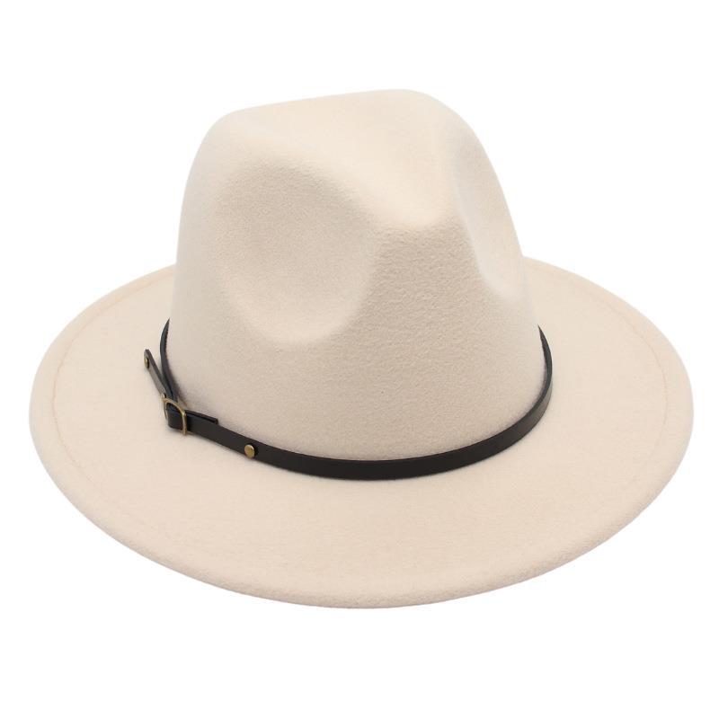 Amazon Simple Top Hat Suit British Jazz Hat Men'S And Women'S Felt Hat Foreign Gas Belt Buckle Tweed Hat Jackson