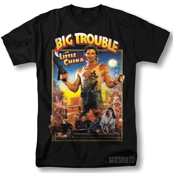 Big Trouble In Little China Maglietta Poster Classico Film Vintage Grafica T-Shirt