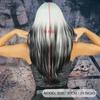 Women's Simulation Wig 63cm Hair Long Straight Wig Full Headgear Rose Hair Net Headdress Beauty Decoration Wig