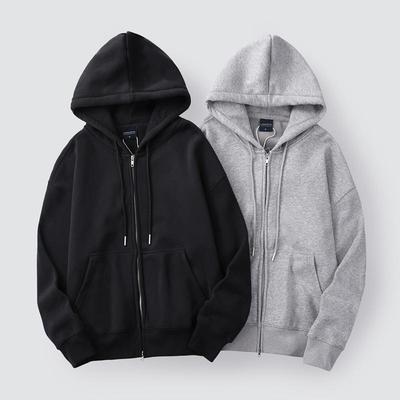 Herren American Heavyweight Samtjacke - Mit Fleece gefüttert, Dick, Warm, Reißverschluss, Kapuzenpullover für Herbst/Winter
