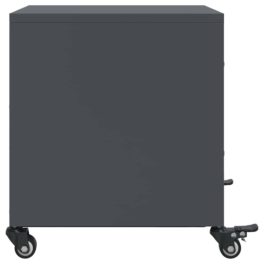 Vidaxl Szafki Nocne, 2 Szt., Antracytowe, 36X39X43,5 Cm, Stal
