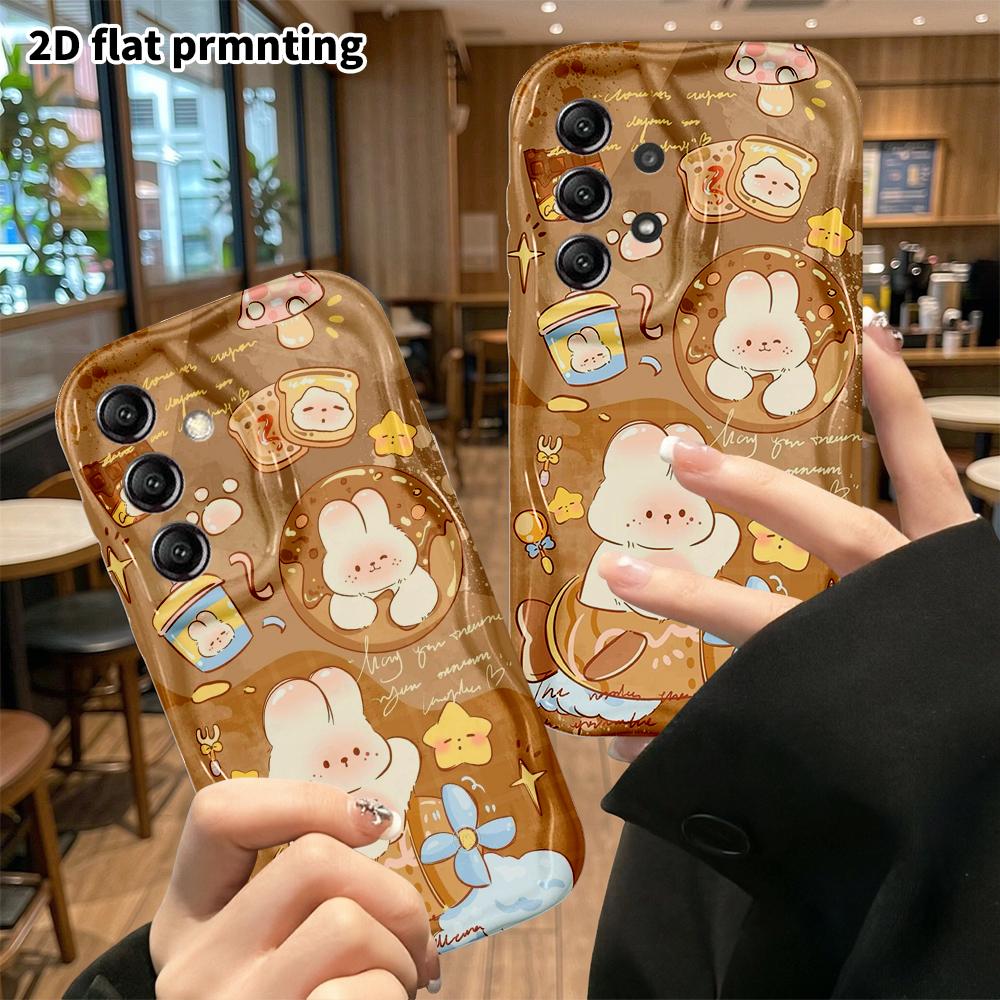 Phone case: 2D flat Samsung Galaxy A34 A35 M05 M06 S20 S22 S21 FE Plus 5G protective case, dessert rabbit, perfect holiday gift for Christmas and Hall