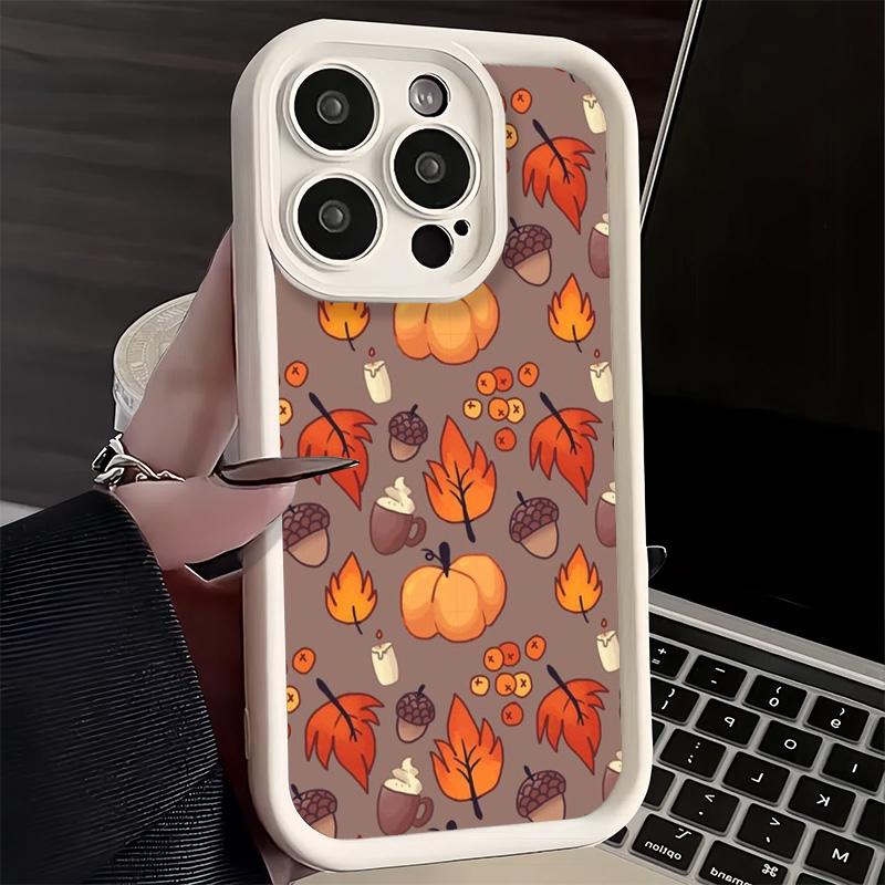 Phone Case for iPhone 17 Air 16E 15 16 Pro Max Pumpkin Happy Fall Autumn Cover 14 Plus 13 12 Mini Soft Shell Silicone Fundas
