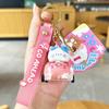 Cute Pet Pulling Car Into Oil Keychain Cartoon Bear Creative Bag Pendant Cute Car Key Chain Pendant