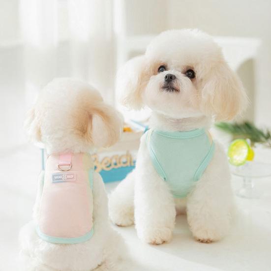 Mesh Dog Cooling Vest Summer Breathable Sleeveless T-Shirt Color Block Pet Tank Top with D-Ring for Small Dogs Yorkie Chihuahua