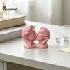 High-end Soft Decoration Display 3D Printed Couple Kissing Head Sculpture, White Modern Art Statue Anniversary Romantic Craft for Living Room Bedroom,
