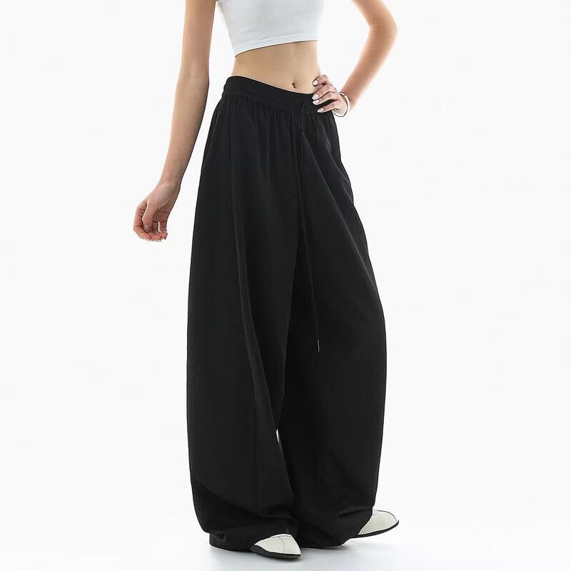 ICH MODE Women s Summer Cooling Wide-Leg Drawstring Pants L