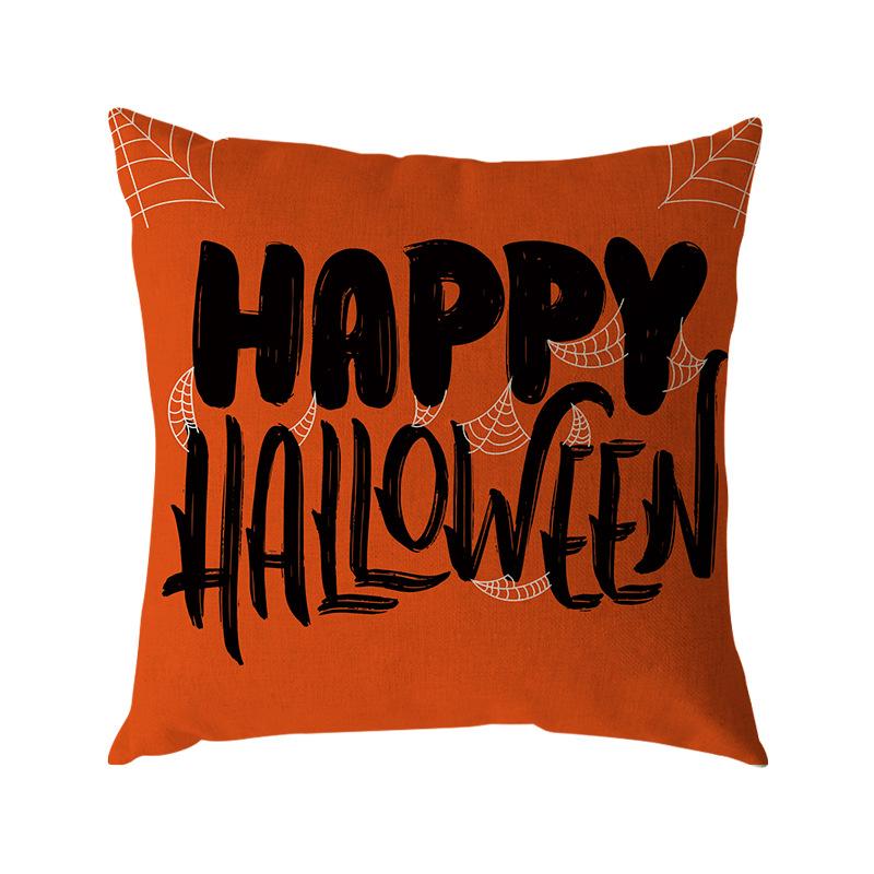 Funda de Almohada de Lino de Halloween Impresión Digital Decoración Festival de Halloween Almohada para Sofá