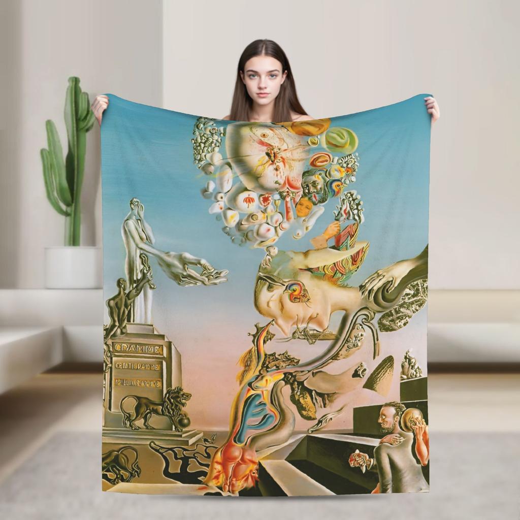 Salvador Dali Spanisches Öl Signiert Mode Decken Surrealistische Szene Fleece Überwurf Mode Decke Schlafzimmer Sofa Dekoration Dünne Tagesdecke Porta