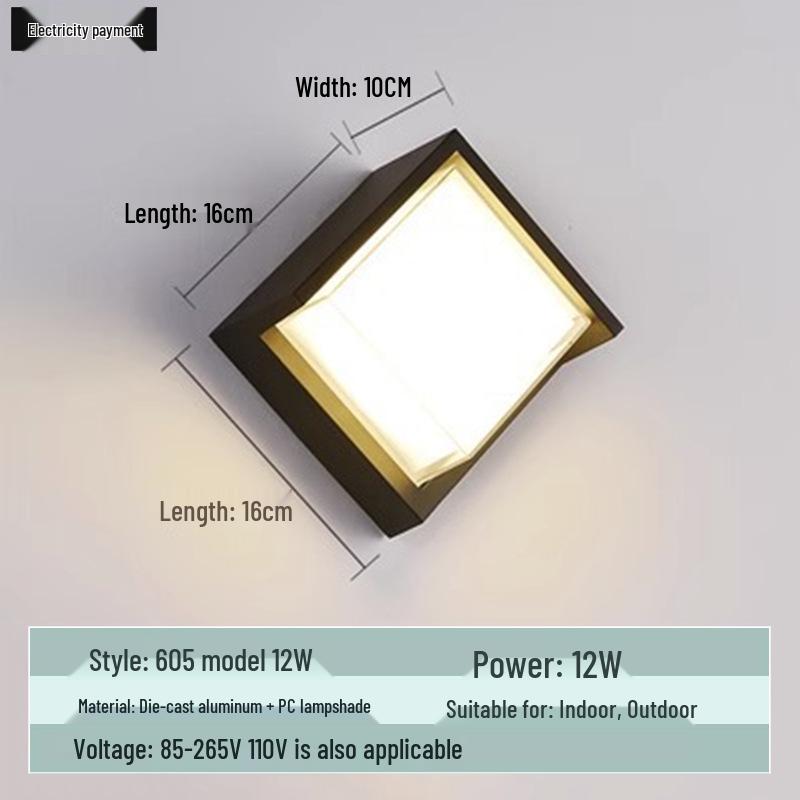 Lampă de Perete de Exterior în Formă de Lună, Rezistentă la Apă, cu Senzor Infraroșu, pentru Curte, Balcon și Prag