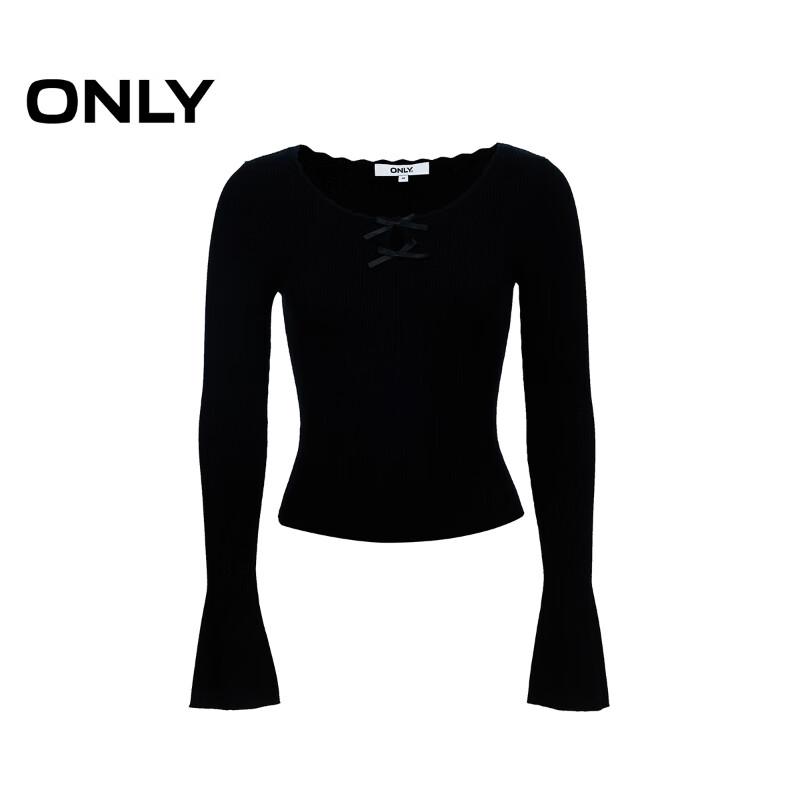 ONLY Women's Lace Trim Flared Sleeve Knit Top