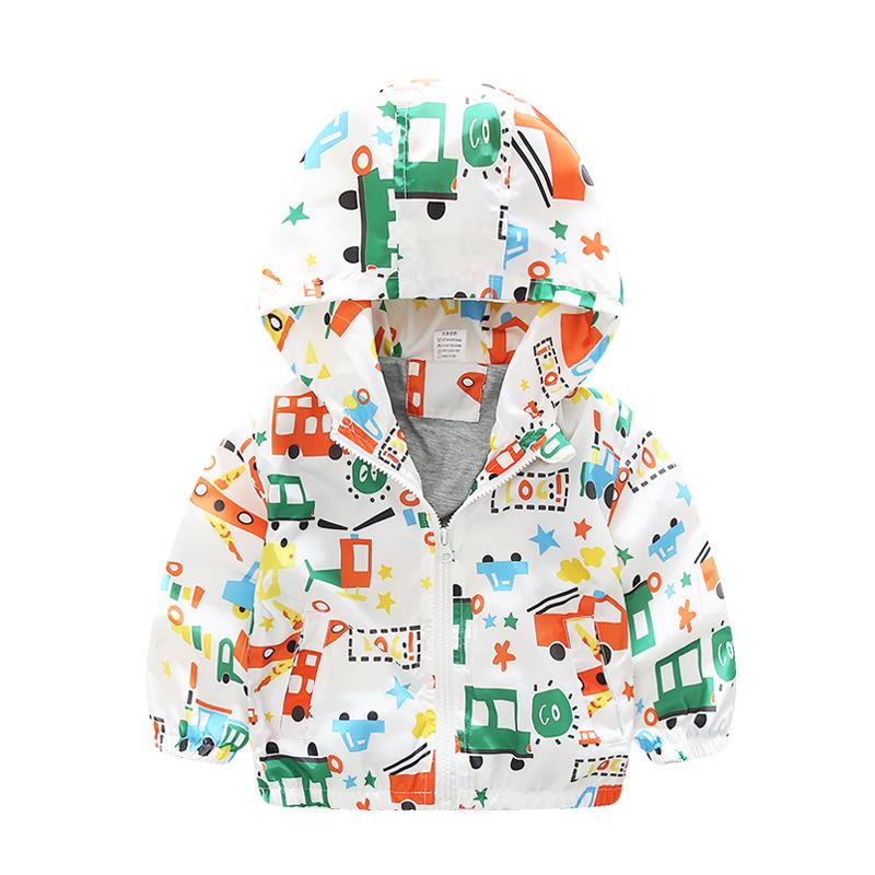 Kinder Frühling Jungen Flugzeug Cartoon Jacke Reißverschluss Kapuzenjacke