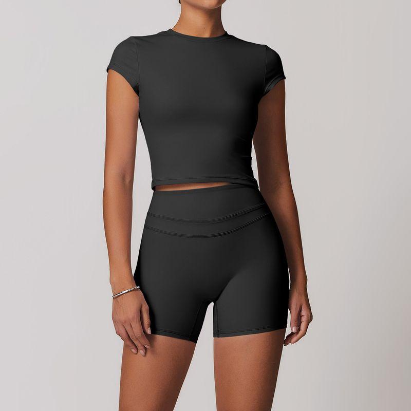 Guangzhou Zechuang Clothing Co., Ltd. Brushed Tight Back Yoga Suit Stretch High Waist Workout Clothes for Women Running