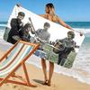 Fab Four Print Beach Towel, Large Soft Quick Dry Towel for Beach Camping Swimming