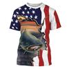 Léto Ležérní styl Catfish Fishing Camo Customize 3D potištěné Pánské tričko Cool Unisex tričko dárek pro rybáře