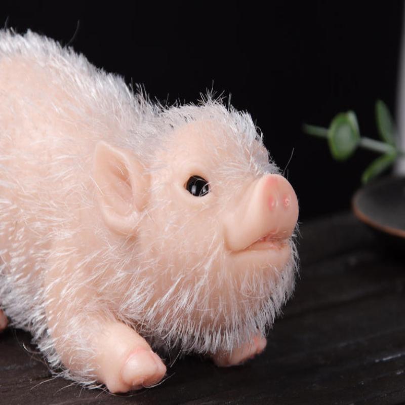 1 Set Lifelike Newborn Pig Doll 12.2Cm Silicone Piglet Soft Cute Mini Realistic Animals With Accessories Decompression Toy