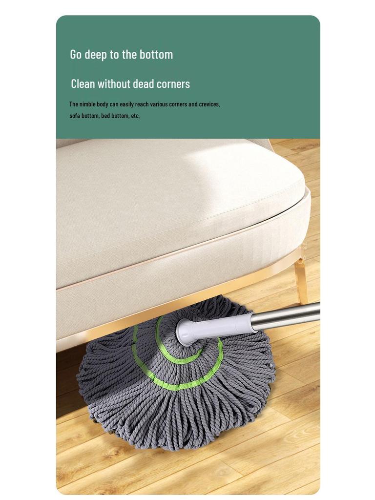 Picasso Self-Wringing Rotary Mop - Effortless, One-Wipe Clean for Your Floors