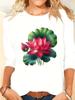 (Asian Size) Print Autumn Winter Spring Women Female Clothing Casual Tee O-neck Letter Floral  Long Sleeve T Shirt Fashion Top Graphic T-shirts