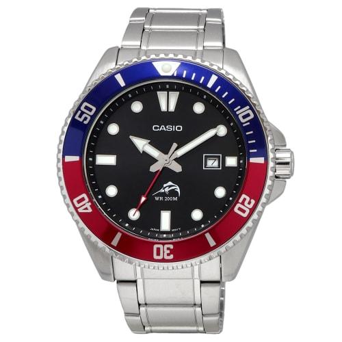 Casio CASIO Standard Analog Sports Watch MDV-106DD-1A2V Men's 20 ATM Water Resistant Blue/Red Bezel Metal Band Overseas Model
