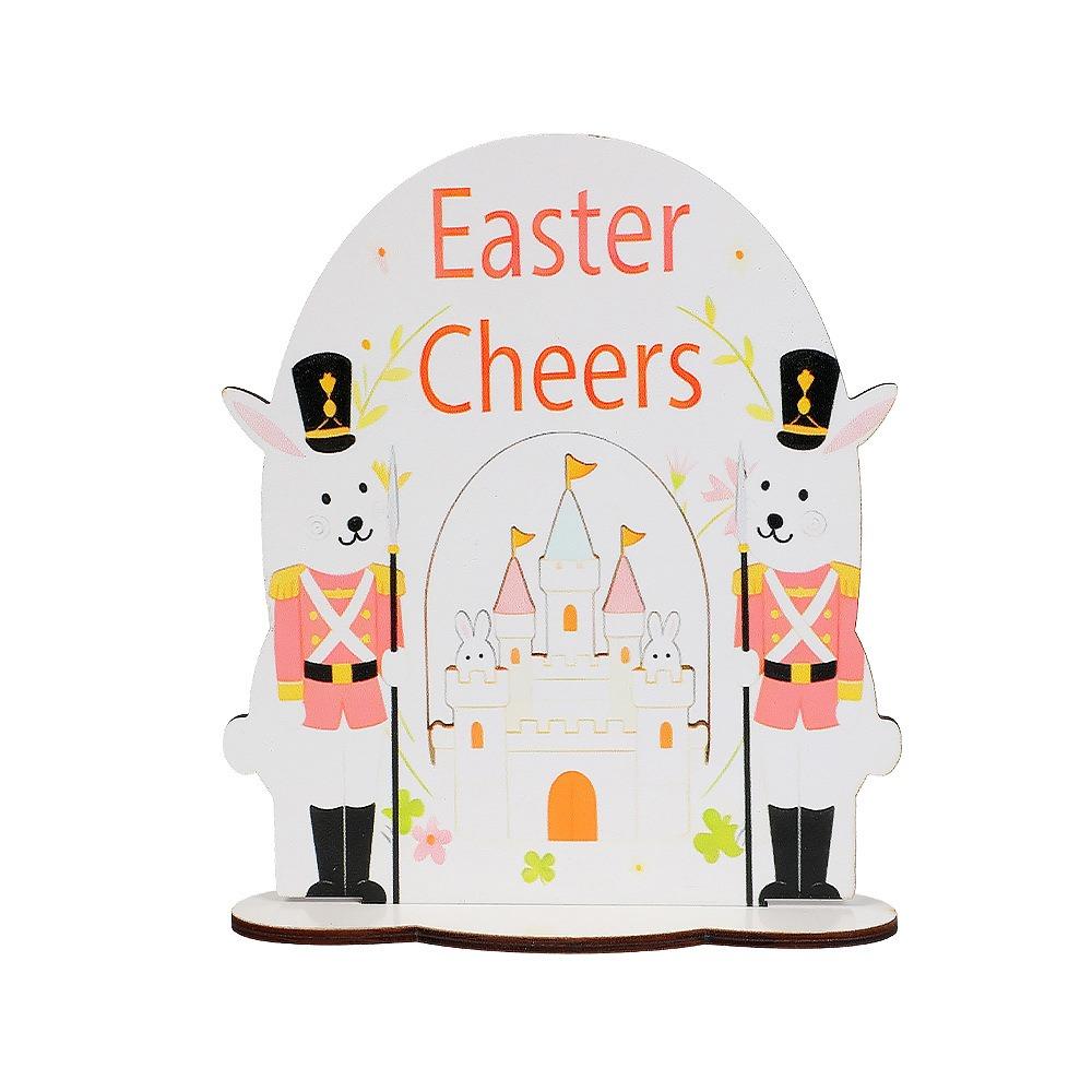 

Colorful Wooden Rabbit Ornaments Handmade Easter Table Centerpieces Spring Decoration Style B