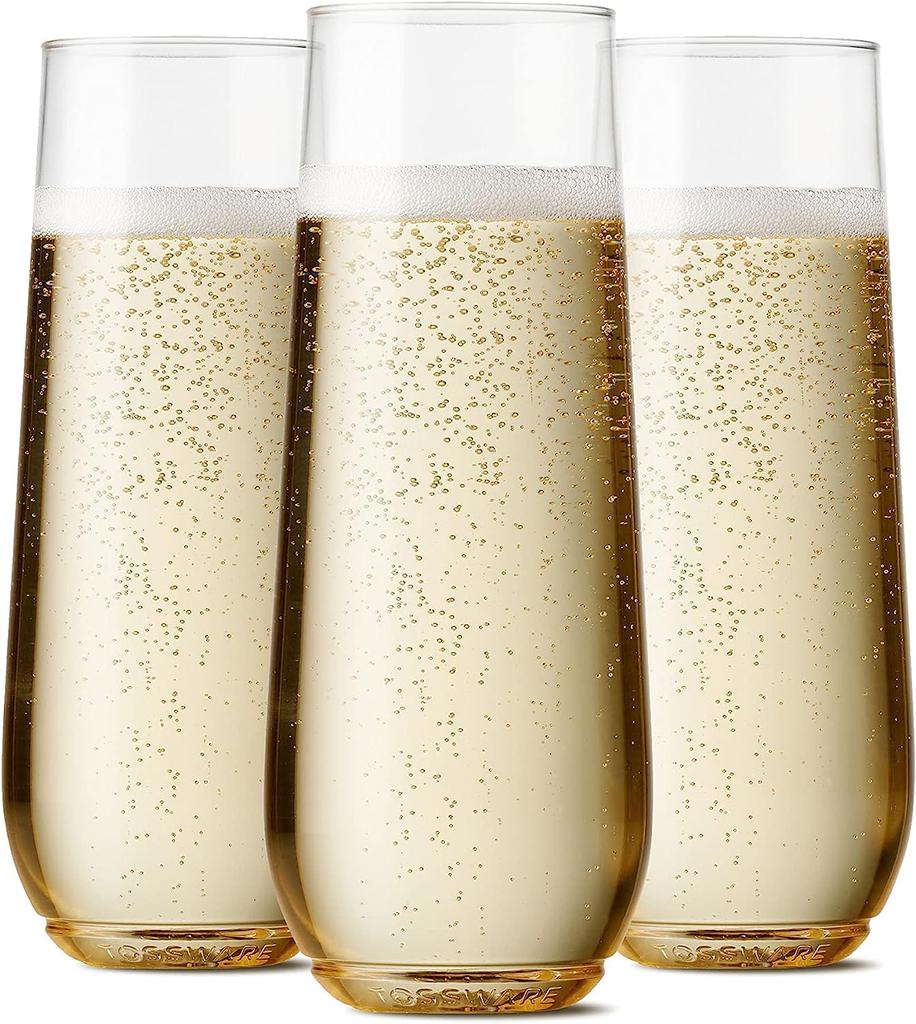 15 Stück BPA-frei 9oz Flöte Recycelbar Unzerbrechlich & Klarer Kunststoff Sektgläser Flöte Party Weinprobe Hochzeit Silvester