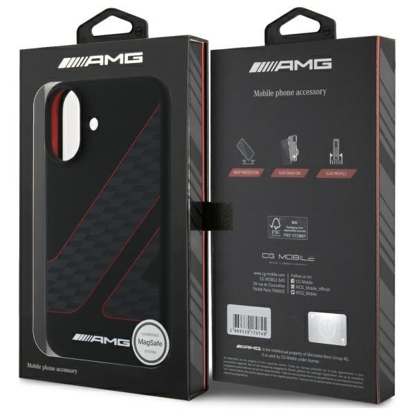 Amg Amhmp16S2Scfr Iphone 16 6,1         Black/Black Hardcase Checkered Flag Pattern Magsafe