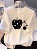 Womens Tshirt Beautiful Short Sleeved Fun Apple Elegant Womens Printed Fashion Design Breathable Short Sleeved