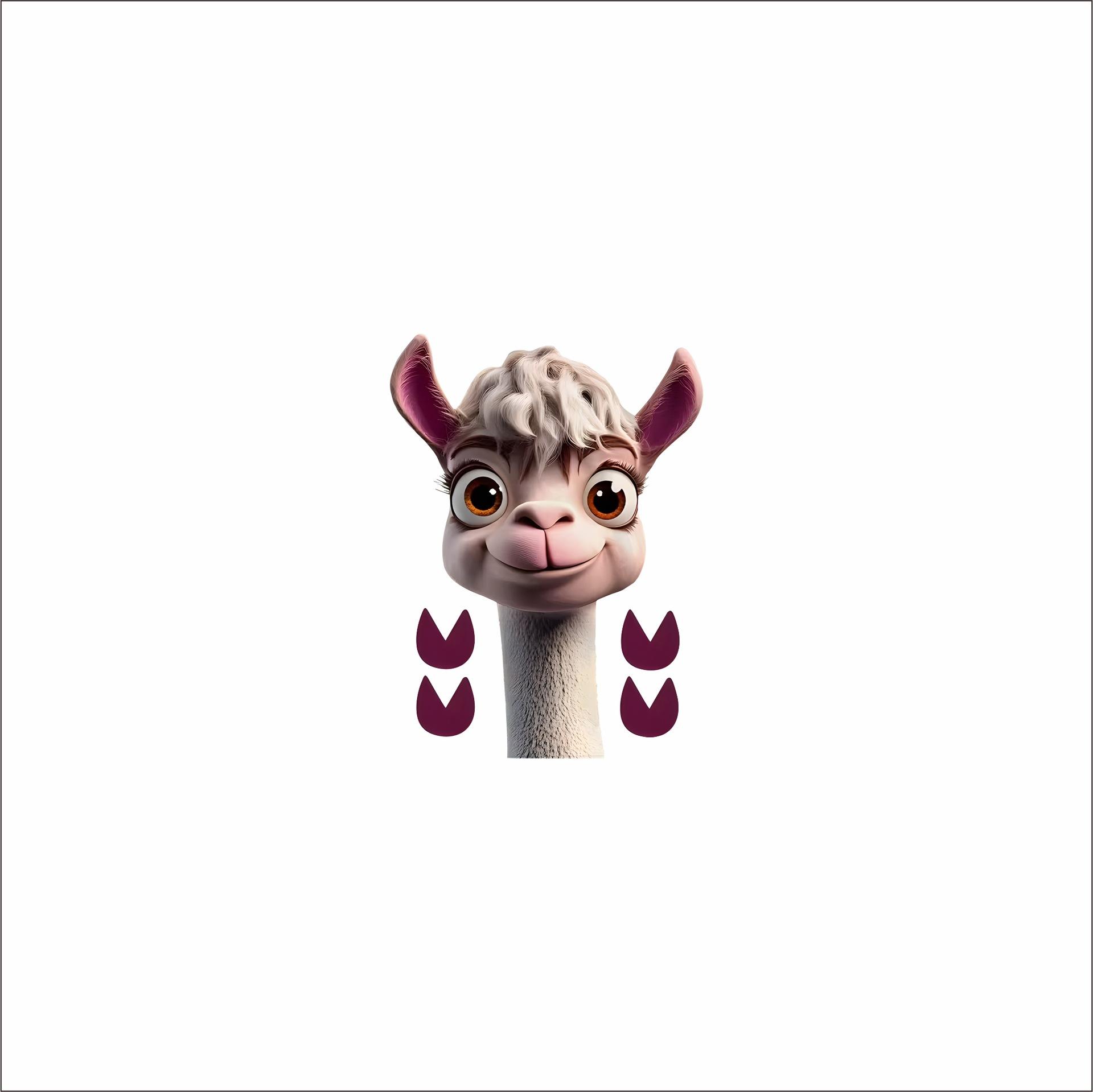 

Cartoon Alpaca Window Sticker Self Adhesive No Residue Funny Glass Decor 29x40cm різнокольоровий